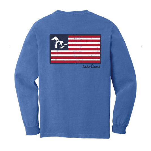Great Lakes American Flag - Long Sleeve
