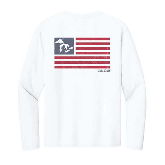 Great Lakes American Flag Fishing Shirt